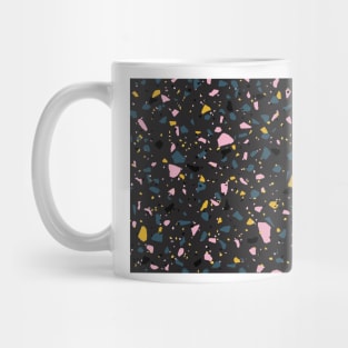 Terrazzo with black, pink, yellow, and dark blue colours Mug